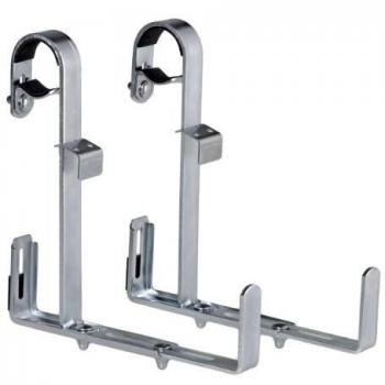 Soporte para Jardín de Balcón Ajustable para Barandillas Redondas, Profundo, Galvanizado