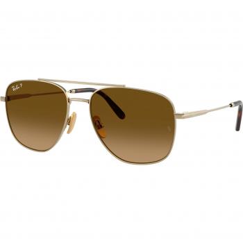 Ray-Ban RB8097 William Titanium Polarized Sunglasses 9265M2 Unisex Gold Size 59
