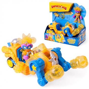 Superthings Kazoom Power Combat Vehicle Multy - Vehículo de Combate de Kid Multy de la Serie de TV Kazoom Power, incluye 1 Combat Vehicle, 1 Multy Exclusiva, 1 Arma y 1 Acc
