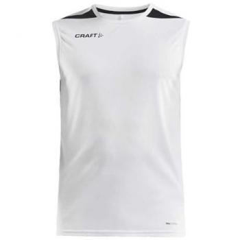 Craft Pro Control Impact Sleeveless Jersey Athletic Top for Men, Large, White, Polyester