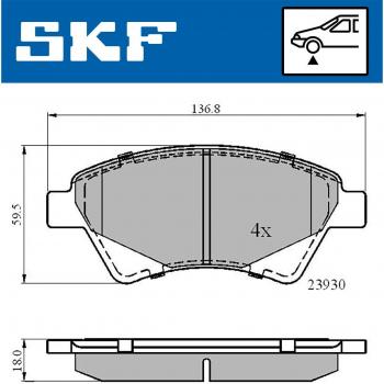 Pastillas de freno SKF VKBP 80163, tipo: juego de pastillas de freno, características: alta calidad, durabilidad mejorada, diseño optimizado para un rendimiento eficiente en frenado, compatibles con una amplia gama de vehículos