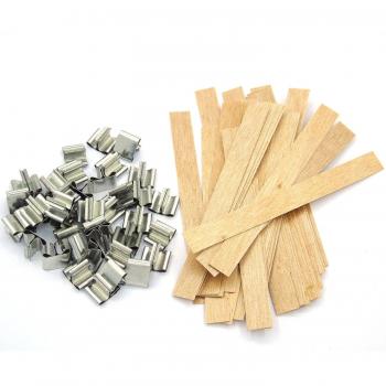 gersun 50pcs 5 pulgadas madera vela mechas para vela DIY hacer, con metal 50 unidades