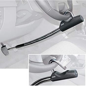 Antirrobo Bunker BP80/B para Volante y Pedal de Freno, Alta Seguridad, Flexible y Ajustable, Cable de Acero Blindado