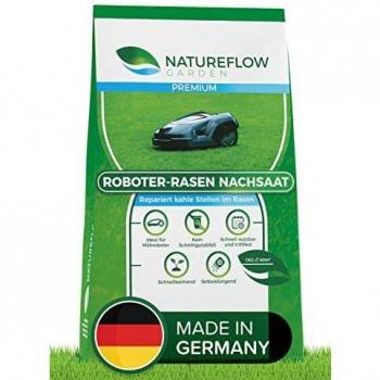 Semillas de césped prémium para robot cortacésped, 1 kg, fabricadas en Alemania, semillas de hierba para robot - germinación rápida y vital - Fertilizante para jardín fácil de limpiar