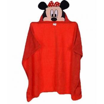 Manta Coralina Roja Minnie Mouse Disney con Capucha 80 x 120 cm