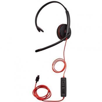 Auriculares Alámbricos Diadema POLY Blackwire C3210 USB Tipo-C Oficina/Centro de Llamadas Negro Rojo