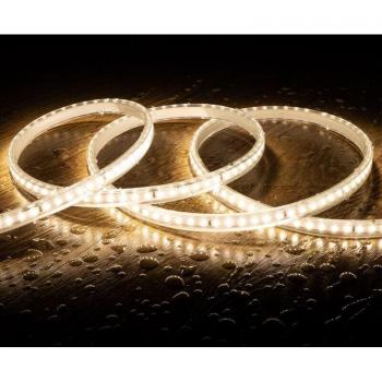 Tira LED 220V SMD2835 120LED/m Blanco Neutro IP65 Ancho 12mm Corte a cada 100cm Longitud total 25m