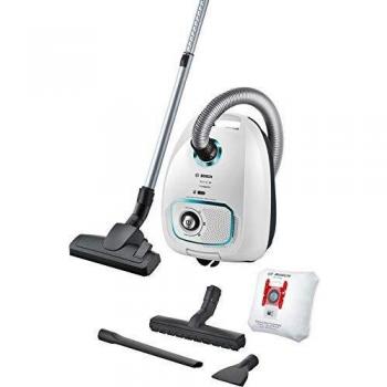 Bosch ProHygienic Serie I 4 - Aspirador con bolsa de rendimiento con filtro higiénico UltraAllergy especialmente diseñado para alérgicos, en blanco