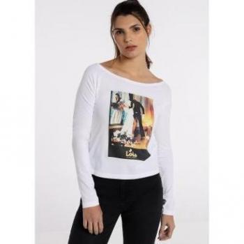 LOIS JEANS - Camiseta de manga larga blanco para mujer