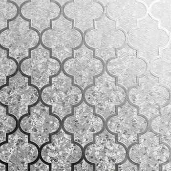 Arthouse Trellis Crushed Velvet Geometric Wallpaper - Silver 294601
