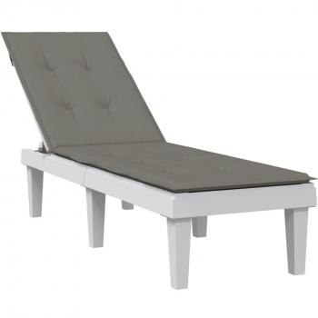 Cojín para tumbona tela (75+105)x50x3 cm Color Antracita melange, Gris claro melange, Gris oscuro melange - Cojín Decorativo de Asiento Cojines de muebles de salón