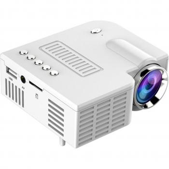 Miniproyector LCD UC28C portátil para cine en casa y oficina, reproductor multimedia para teléfonos inteligentes, color negro/blanco