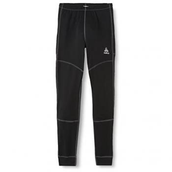 Pantalones Interiores Odlo Active X-Warm Eco para Niños, Malla larga interior negra, funcional y ecológica, talla 128