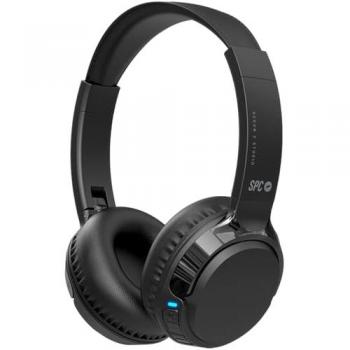 Auriculares Inalámbricos SPC Heron 2 Studio/ con Micrófono/ Bluetooth/ Negros, Eco, 50h de batería, Doble conexión simultánea, Ajustables y Plegables, plástico Reciclado