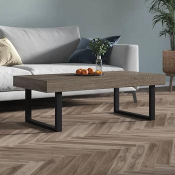 Mesa de centro Día y Noche MDF y hierro gris y negro 120x60x40 cm