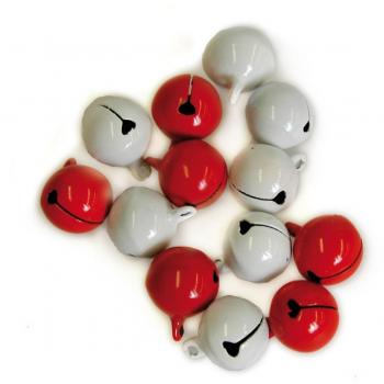Campanas Multicolores Rojas y Blancas Ø 18 mm - 10 Piezas