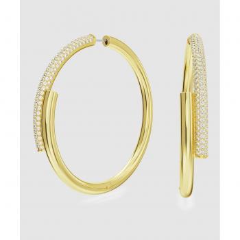 Pendientes de aro Swarovski Dextera bañados en oro con cristales pavé - Elegancia y brillo en cada detalle