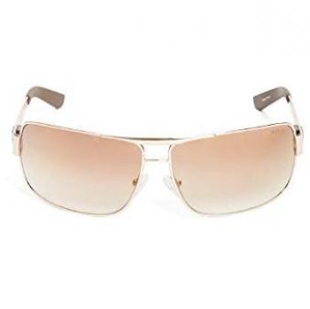 Guess Unisex Gold Brown Mirror Rectangle Sunglasses GU6954-32G