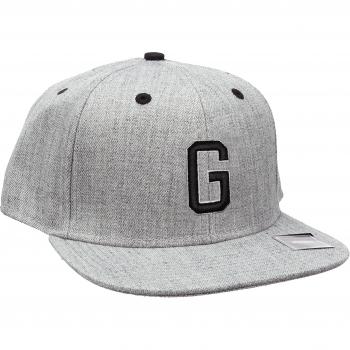 Gorra Snapback Unisex MSTRDS con letra G, 100% algodón, color gris jaspeado, tamaño grande, diseño casual