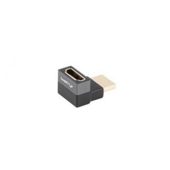 Adaptador HDMI 8K Macho a Hembra Angular Arriba Aluminio Plata Lanberg