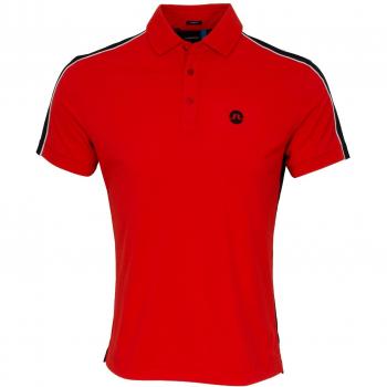 J. Lindeberg J. Tilo Berg Tane Slim TX Torque Golf Camiseta, Racing Red, Extra-Large