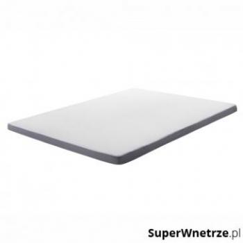 Colchón Topper de Espuma Viscoelástica 160 x 200 cm Comfy con Tejido Gris y Blanco, 6 cm de Grosor