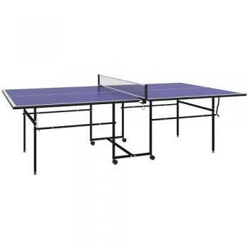 Mesa de Ping-Pong Plegable Profesional SPORTNOW con 4 Ruedas, Red, 2 Palas y 3 Pelotas para Interior y Exterior - Dimensiones: 274x152,5x75,5 cm - Color