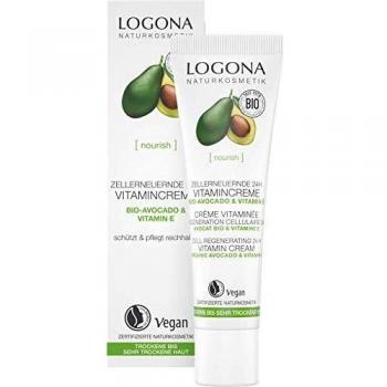 LOGONA Naturkosmetik Zellerneuernde 24h Vitamincreme, protege la piel antes Umweltstress, promueve la renovación celular, vegano, 30 ml
