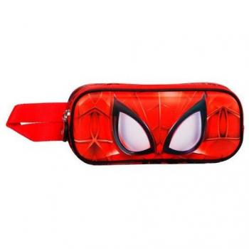 Estuche Escolar Spiderman 3D Doble Compartimento Rojo 22x9.5x8 cm