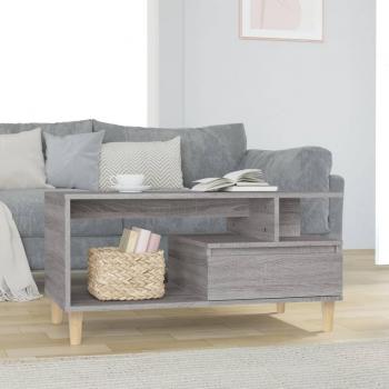 Mesa de centro Sonoma gris en madera contrachapada de 90x49x45 cm con diseño moderno
