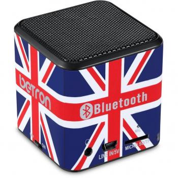 Minialtavoz con Betron MC500 con Bluetooth: recargable inalámbrico portátil de viaje UK Bandera: para iPhone iPad iPod Samsung