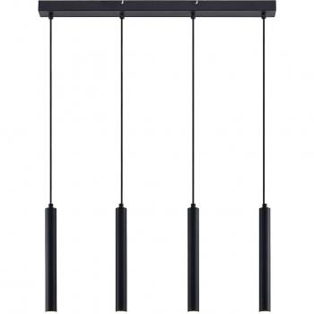 Lámpara colgante LED Arcchio Kammeron, moderna, negra, de metal, para salón y comedor, 4 llamas