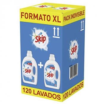 Skip Active Clean Detergente Líquido para Lavadora - Paquete de 2 x 60 lavados - Total: 120 lavados