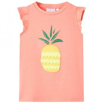 Camiseta infantil color coral neón 116