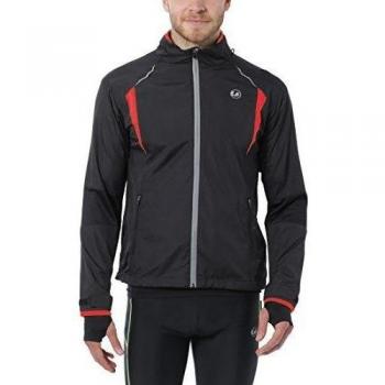 Ultrasport Stretch Delight - Chaqueta deportiva de running y ciclismo para hombre, color negro/ rojo, talla S