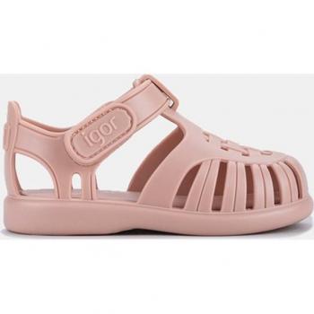 Sandalias de Niña IGOR S10271 ROSA - Cangrejeras de bebé niña en rosa con cierre adherente