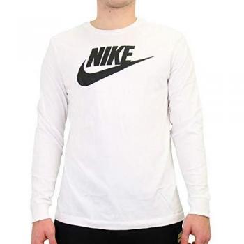 NIKE Sportswear Camiseta de Manga Larga, Hombre, White/Black, 2XL