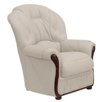 Sillón Daphne 100% cuero de búfalo marfil