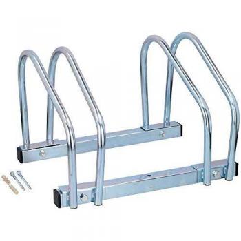 Soporte de suelo para dos bicicletas, diseño resistente y duradero