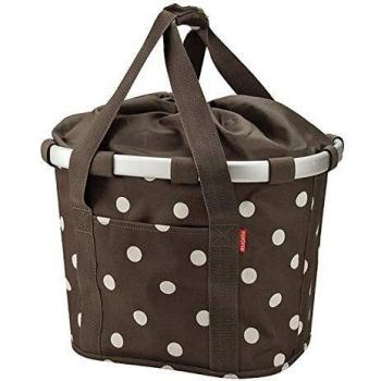 Rixen und Kaul Lenkerkorbtasche Klappkorb Bikebasket Reisenthel - Cesta para bicicletas, color moca con lunares