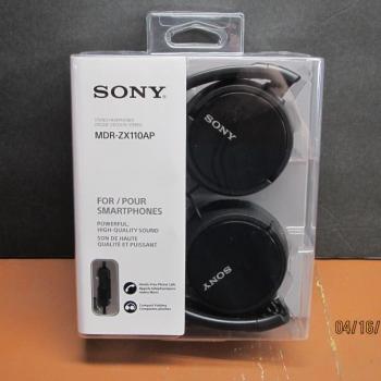 Sony MDR-ZX110AP Black Extra Bass Closed Dynamic Smartphone Headset