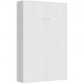Cama abatible vertical Kentaro 140x190 cm blanca efecto fresno