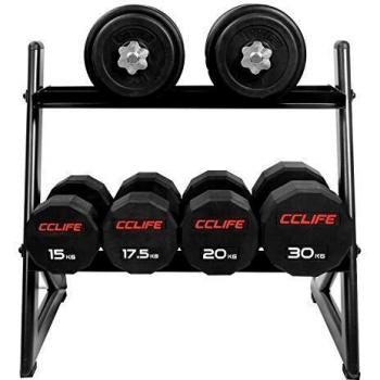 CCLIFE Soporte Mancuernas Almacenamiento de Mancuernas Soporte Discos Pesas Soporte Pesas y Mancuernas Carga Máxima 300 KG