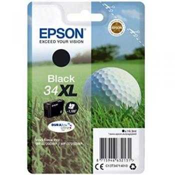 Epson 34XL - Cartucho de Tinta Original, Alta Capacidad, Color Negro, para Workforce Pro WF-3720 Series