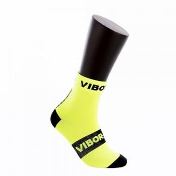 Calcetines Vibor-a Kait Media Caña Rosa y Negro con Diseño Deportivo