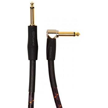 Cable de patch/pedal de la serie Gold de Roland — Conectores de 1/4 de pulgada recto y en ángulo recto, 3 m de longitud - RIC-G10A