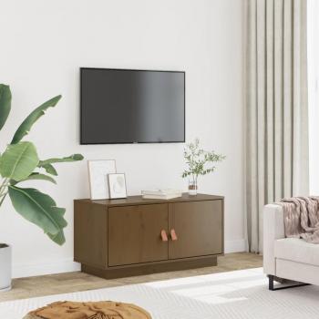Mueble de TV de Madera de Pino Marrón Miel 80x34x40 cm