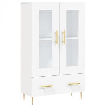 Aparador alto de madera de ingeniería blanco 69,5x31x115 cm