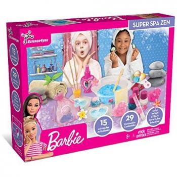 Kit de Manualidades Spa Zen Barbie - Crea Bombas de Baño, Jabones y Aceite de Masaje para Niñas 7-9 años