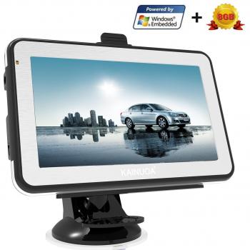 Kainuoa Navegador GPS de 5 Pulgadas para Camión y Coche , Pantalla Táctil con FM 8GB/256M Navegación Mapa  Europeo Actualización Gratuita por toda la Vida